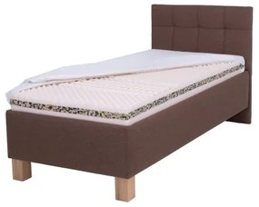Kárpitozott ágy MARIA ONE 90x200 cm matraccal és tárolóval, barna