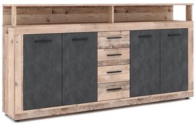 RUNA komód, világosbarna/antracit