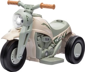 AIYAPLAY elektromos gyerekmotor, 6 V-os zenés gyerekmotor, 2,5-3 km/h sebességgel fúj, 2-5 éves, krémfehér
