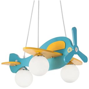 Ideal Lux - Gyerek csillár zsinóron AVION 3xE27/28W/230V kék