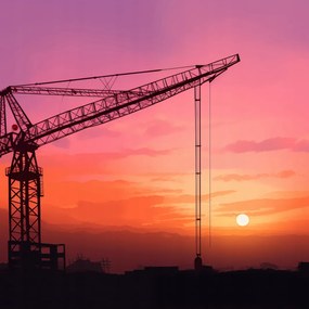 Poszter 30x30cm Esti hangulat az Ă©pĂŒleten