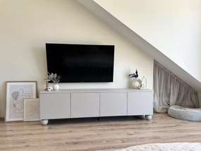 Sonatia II négyajtós TV-szekrény 200 cm gömb lábakon - kasmír