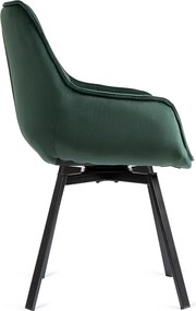 Forgószék zöld bársony kárpittal – LUNA