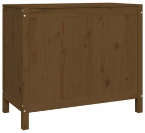 mézbarna tömör fenyőfa szennyestartó láda 88,5 x 44 x 76 cm