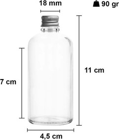 12 részes üveg palack szett 100 ml