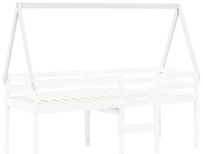 fehér tömör fenyőfa gyerekágytető 209 x 85,5 x 88 cm