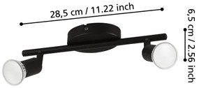Eglo 32429 - LED Spotlámpa BUZZ-LED 2xGU10/2,8W/230V 3000K fekete
