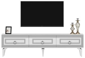 TV asztal/szekrény Pemava 2 (fehér + ezüst) . 1095408
