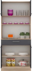 Négyajtós szekrény, artisan tölgy/grafit, DOMIS NEW