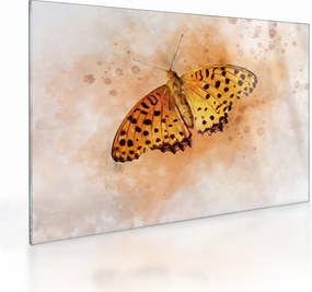 Kép - narancssárga pillangó, akvarell (üvegen) (70x50 cm)