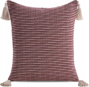 Boho díszpárnahuzat 45x45 bordó