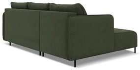 Zöld kinyitható-tárolóhelyes sarokkanapé (bal oldali) Luana – Makamii
