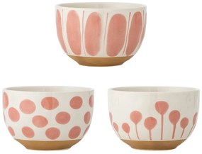 Lazacszínű-krémszínű kőedény tálka szett 3 db-os 500 ml Linora – Bloomingville