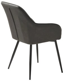 Sötétszürke kárpitozott karfás étkezőfotel szett 2 db-os Nolan Stripe – Unique Furniture