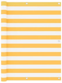 fehér-sárga oxford-szövet erkélyparaván 120 x 300 cm