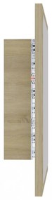 sonoma tölgy akril LED-es fürdőszobai tükör 40x8,5x37 cm