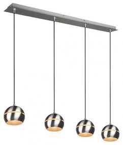 Trio - Csillár zsinóron FLETCHER 4xE14/40W/230V matt króm