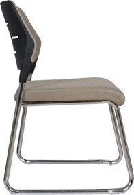 Tárgyalószék, világosbarna/króm, KLEDI