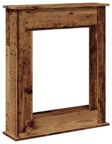 antik fa színű szerelt fa kandallóburkolat 75 x 20 x 87,5 cm