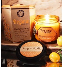 Nagpuri Narangi - Orange természetes illatú szója gyertya  200 g borostyánsárga üvegben