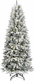 Műkarácsonyfa LED -es lámpákkal Fehér 240cm PVC