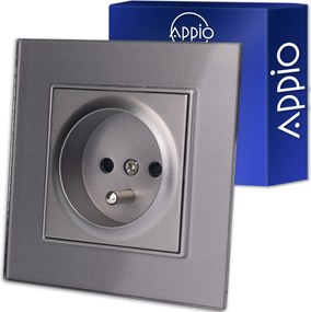 Elektromos Aljzat Tűvel Szimpla Üveg Aljzat Szürke FI60