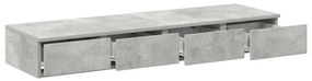Ágy Fiókok Beton Szürke 120x36.5x16.5 cm Műanyag Fa