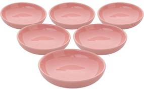 6 darab Lunis kerámia tál 13 cm, rózsaszín