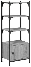 3 szintes szürke sonoma szerelt fa könyvespolc 41x30x109,5 cm