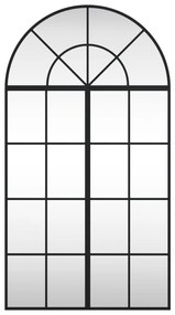 fekete ívelt vas fali tükör 60 x 110 cm