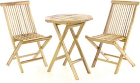 DIVERO Kerti bútor készlet Ø60 cm asztal + 2 szék