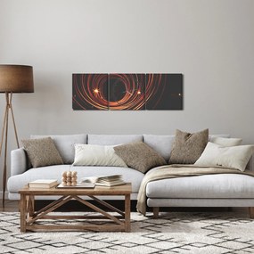 Absztrakt vonalak képe (órával) (90x30 cm)