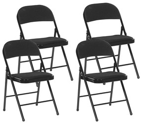 Összecsukható fekete szék négydarabos szettben SPARKS Beliani