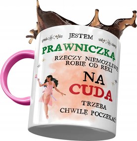 Rózsaszín Bögre Az Ügyvédnőnek Várni kell Egy Pillanatot Nyomtatott Fotóval