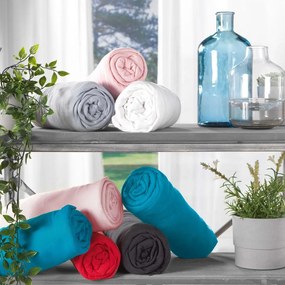 Fehér gumis jersey lepedő 160x200 cm Jersy – douceur d'intérieur