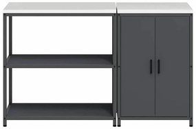 Konyhai Tároló Készlet 2 pcs Antracitszürke 150 x 50 x 92 cm