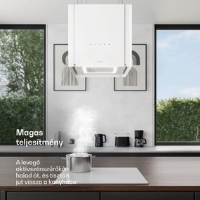 Klarstein Velaire páraelszívó 40 cm-es emelő funkcióval, Elegáns, minimalista, nagy teljesítményű, EEC A++, 601 m³/ó