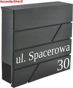 Postaláda Újságtartó Fekete Házszám Uv Nyomtatás