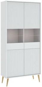 BARCELONA üveges vitrin 91 cm, fehér