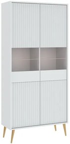 BARCELONA Üveges Vitrin Fehér Színben. 91 cm.