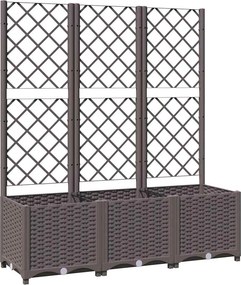 vidaXL barna PP kerti virágláda ráccsal 120 x 40 x 136 cm