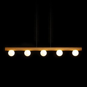 RENDL NOCTIS závěsná dřevo/opálové sklo 230V LED G9 5x7W