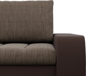 Toronto sarokkanapé, 2 ágyneműtartóval, fonott + műbőr, jobboldali, barna
