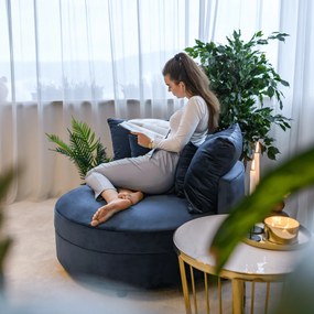 Kerek fotel, Velvet szövet kék, SALOTO