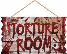 Fatábla Kínzószoba Torture Room dekoráció Halloween 20x35cm