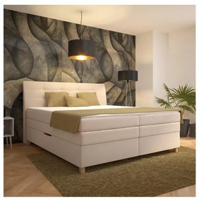 Boxspring ágy BEA 160x200 cm bézs színű matraccal