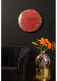 Karlsson 6017RD dizájner falióra, piros, átmérő:40 cm