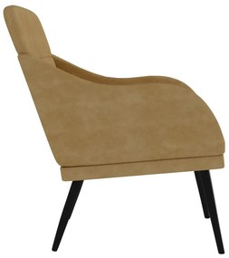 Barna bársonyfotel 63 x 76 x 80 cm