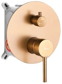 REA-P8809 - LUNGO zuhanyszett falba építhető csapteleppel, szálcsiszolt réz