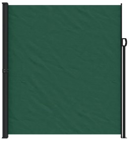 sötétzöld behúzható oldalsó napellenző 220 x 600 cm